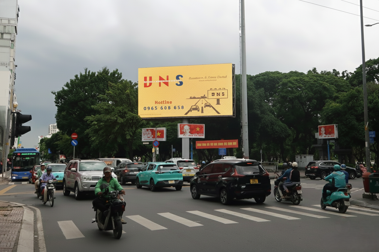 LED góc đường Hai Bà Trưng - Điện Biên Phủ